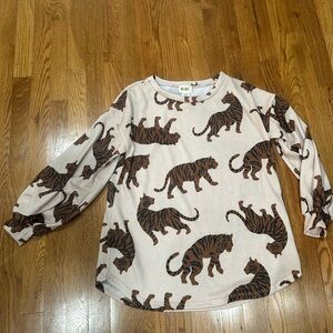 Bibi Tiger Print Shirt - Cream and Brown Small